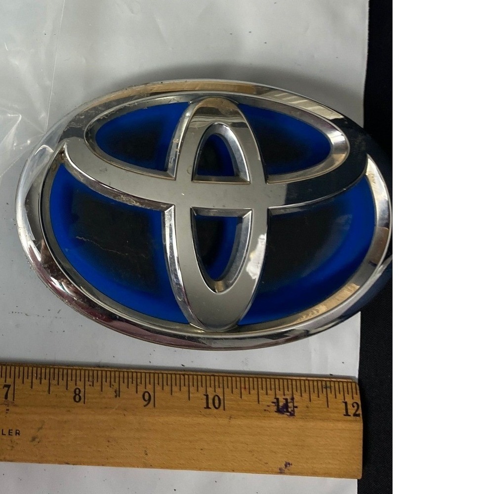 Toyota Blue Chrome Rear‎ Trunk Emblem Logo Badge OEM w/ Blue Backing Film